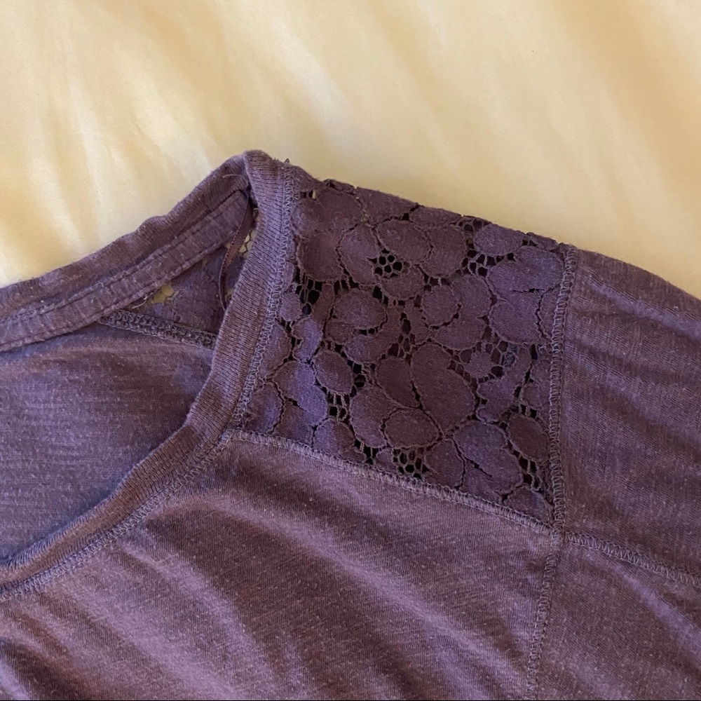 American Eagle Purple Shirt with Lace Detailing - Picture 4 of 6